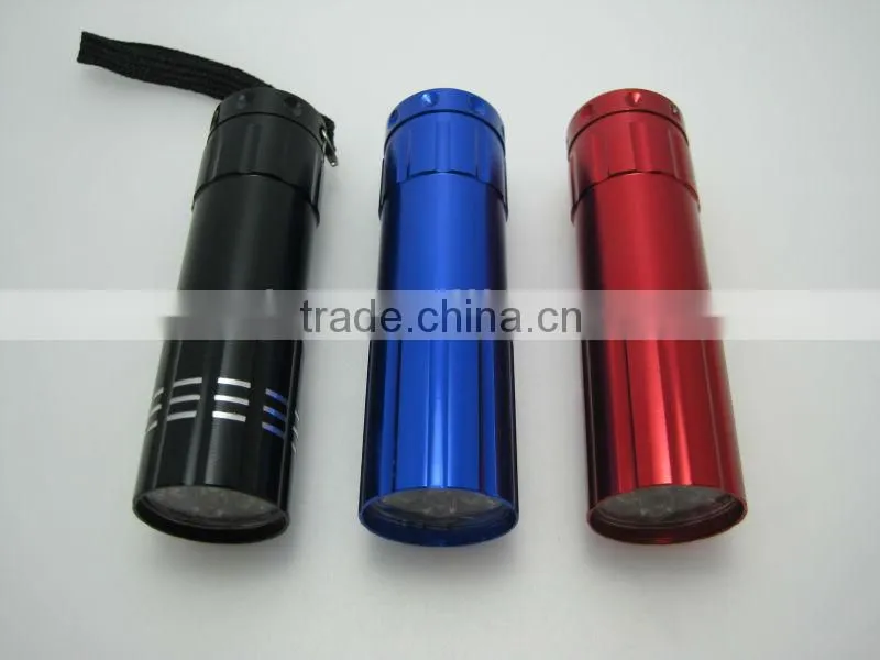 9led aluminium pocket mini flashlight torch