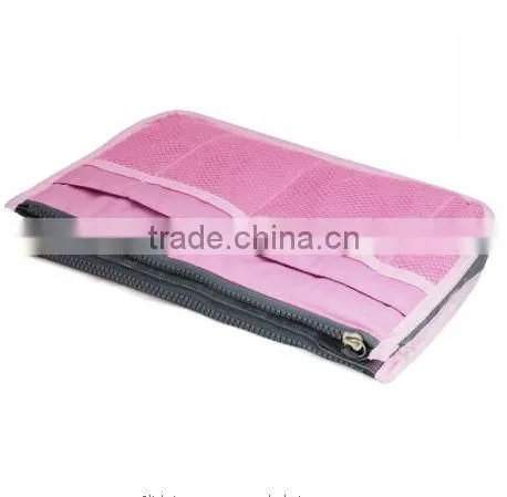 Travel multiple pockets easily move and rotate nylon cosmetic bag