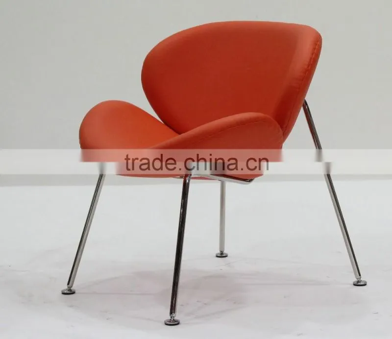 replica fiberglass/plywood stainless steel frame fabric Pierre Paulin Style Orange Slice Chair