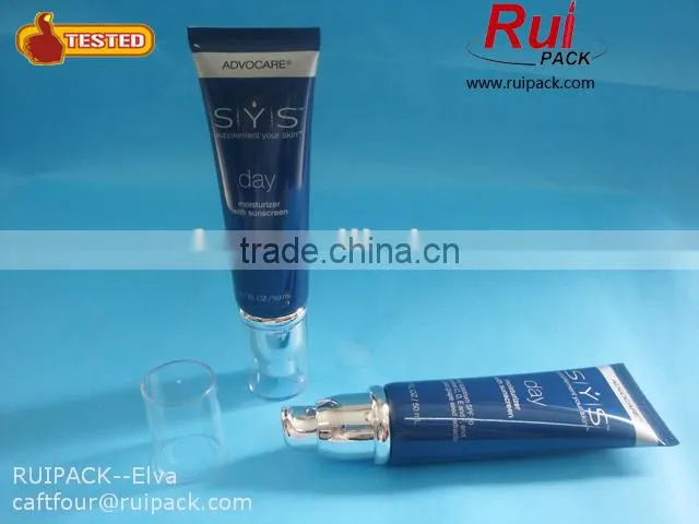 15ml plastic soft cream tube with silicone holder, plastic hand cream tube, cosmetic plastic tube