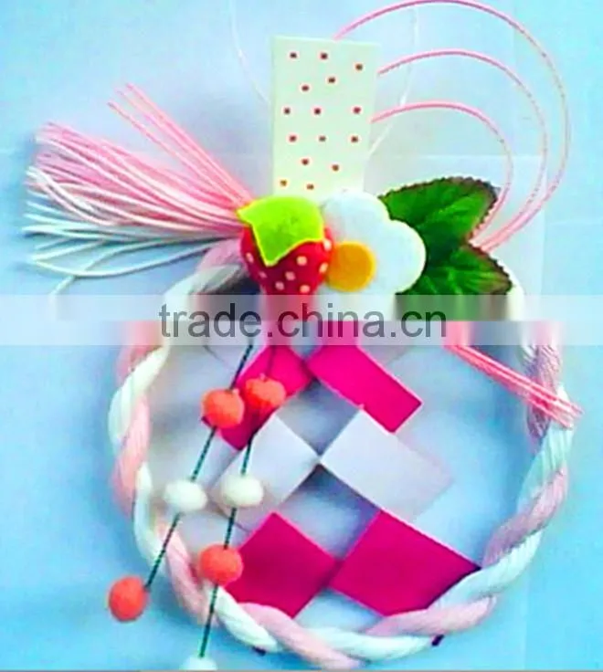 Green decorative garland and flowers