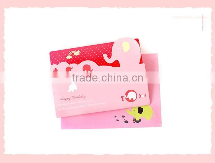 creative cute elephant small greeting card