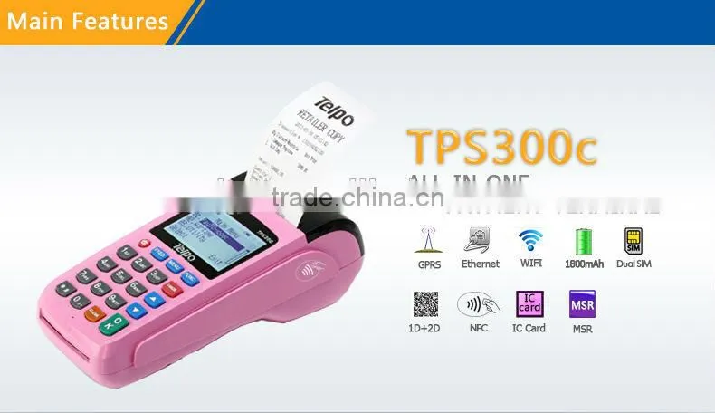 Telpo300c Mobile Payment/lottery handheld gprs pos terminal with sdk