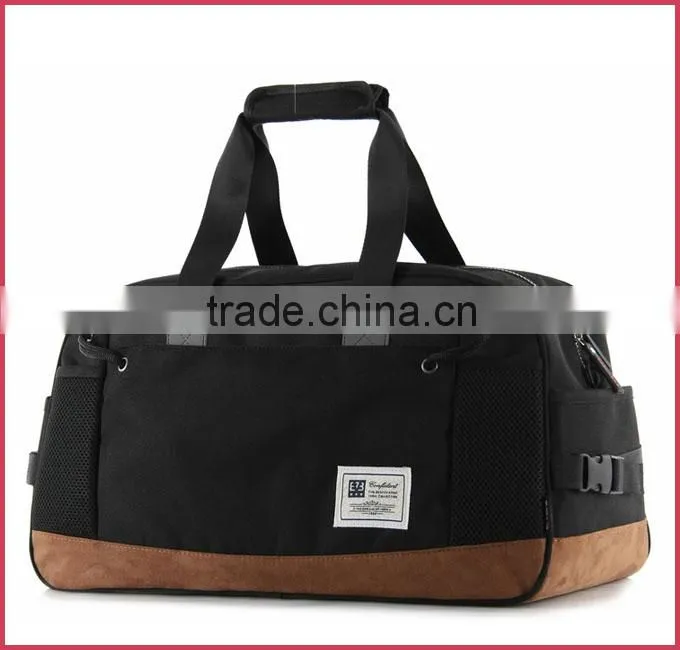 brand duffle bag travel duffel teeange cotton fabric with nubuck leather