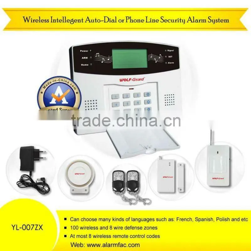 YL-007ZX Best Electronic/ Battery operated telephone line auto dialer alarm with