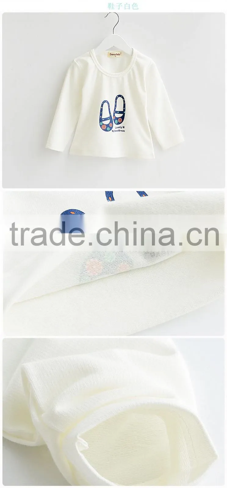 2015 infant toddler clothing kids t-shirt cute pattern printing long sleeve girls outfit tops tshirts