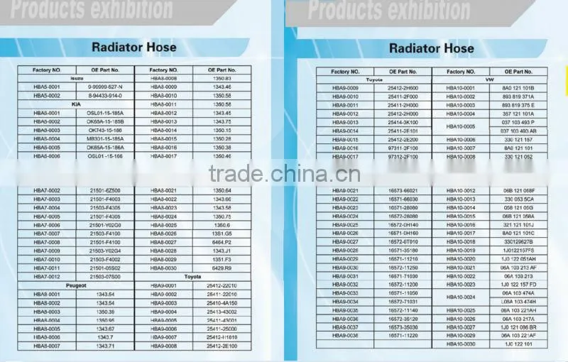 Car Upper&Lower Radiator Rubber Hose