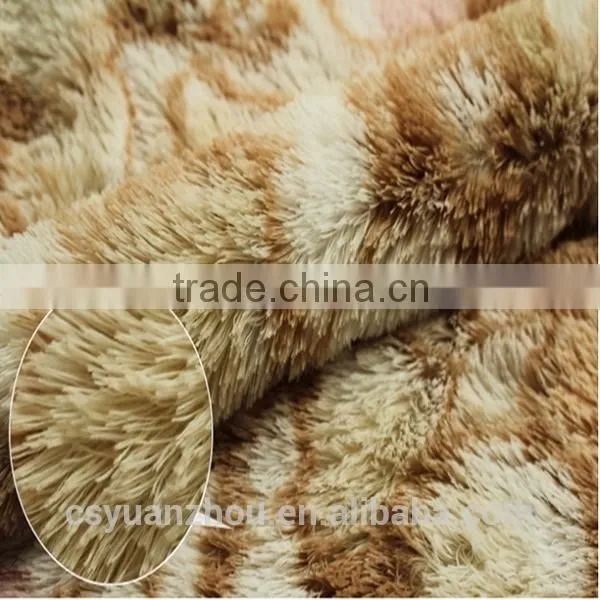 printed high pile plush fabric