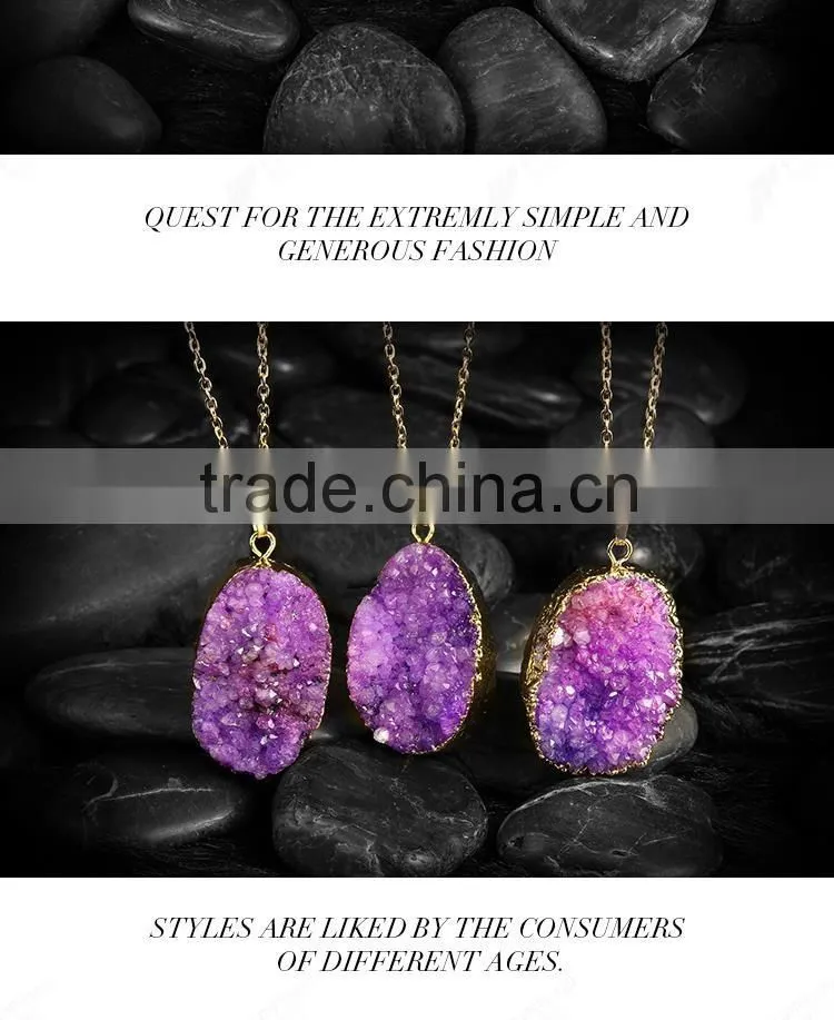 New luxury natual purple bead necklace designs