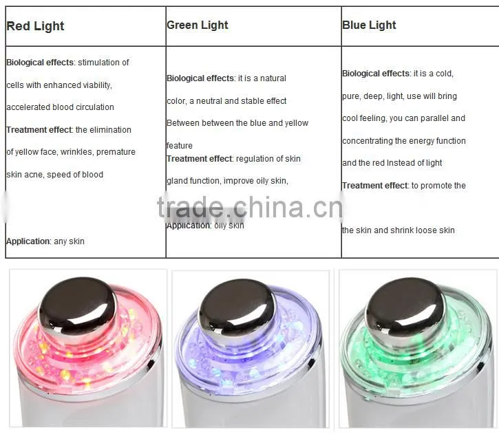 3color photon home use ultrasonic ionic massage personal use portable photon ionic massage