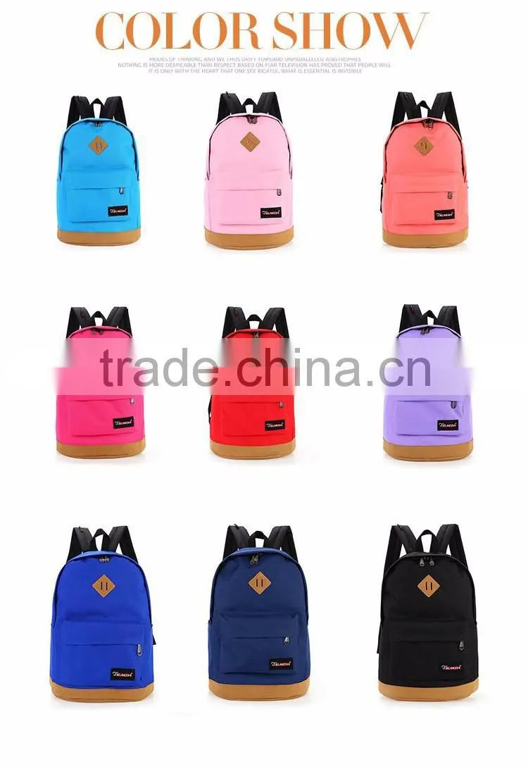 fashion canvas backpack for students leisure shoulder bag with 1pc/opp bag