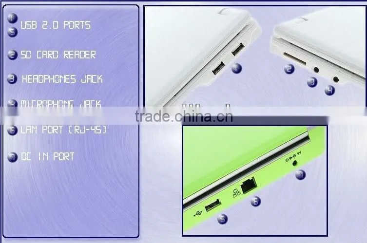 Android 4.0+512 4G+Camera+7 Inch netbook computer support WIFI 3G