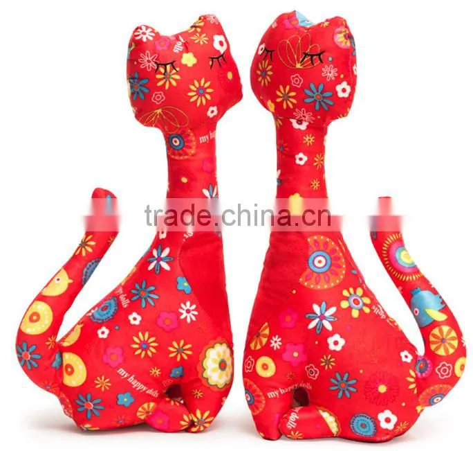 coloful cute Lovers cat cloth fabric toy for chritsmas gifts