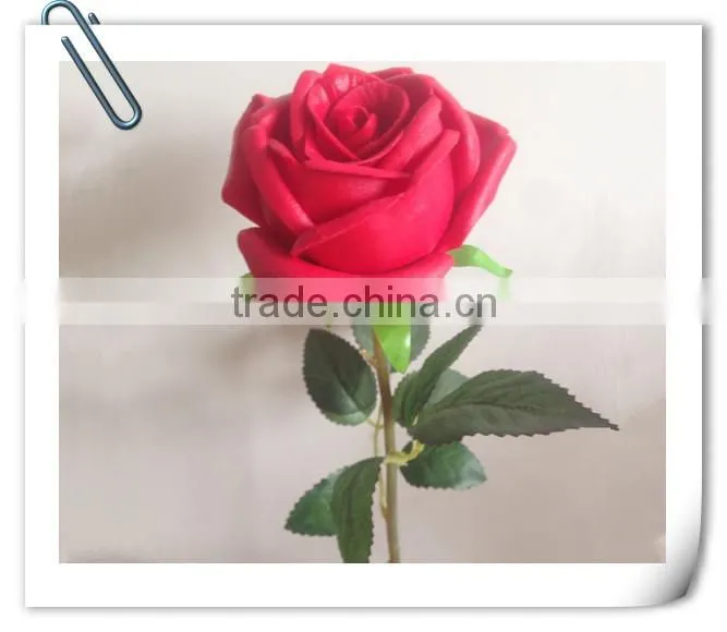 Long stem and low price PU real touch flower yellow rose