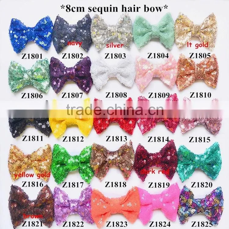 25colors of high quality decoration tutus bowknots -7inch big sequin fabric hair bows