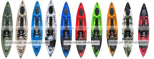 12ft single fishing kayak sit on top with pedals and rudder system Ocean