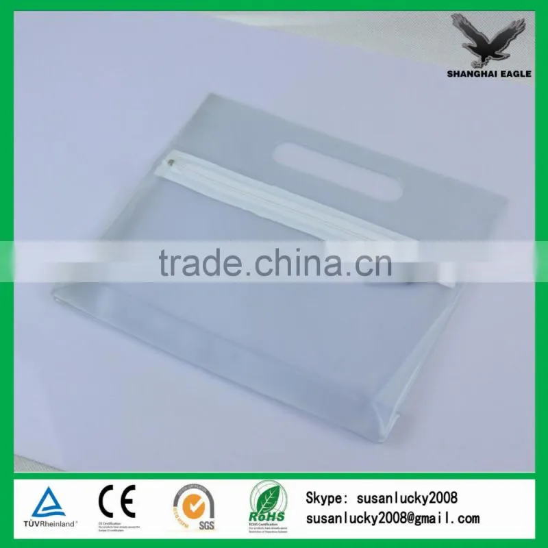 China Shanghai supplier hot sealing pvc cosmetic zipper bag