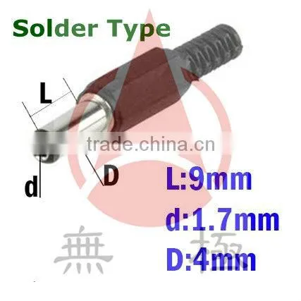 Low Voltage Straight DC Power plug 1.7 & jacks male with OD4.0MM 11mm Shaft in Length