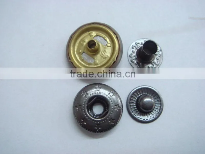 17mm engraved nipple metal automatic snap button