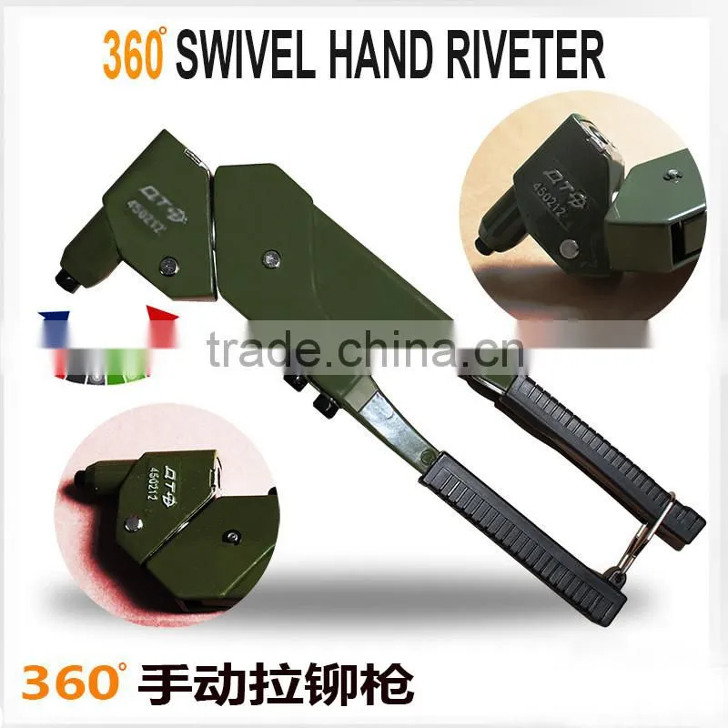 Heavy Duty Swivel Head Hand Riveter Rivet Gun Metal