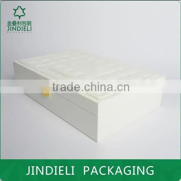 creative design beauty white leather cosmetic box packaging