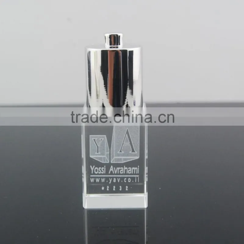 Customized Capacity Memory Disk High-end Crystal Insert 1C Laser Engraved Logo USB Flash Drive for Promotional Gifts