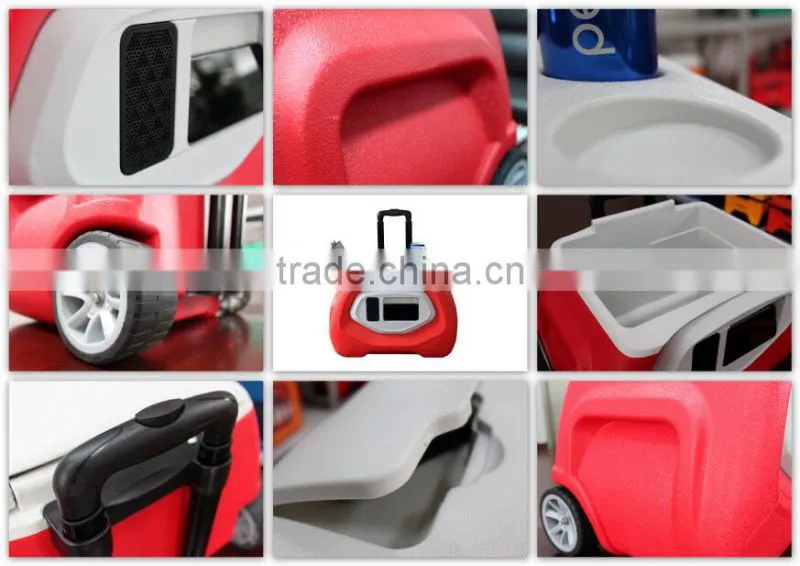 Picnic Ice Cooler Box With Wheels, Table And Chair