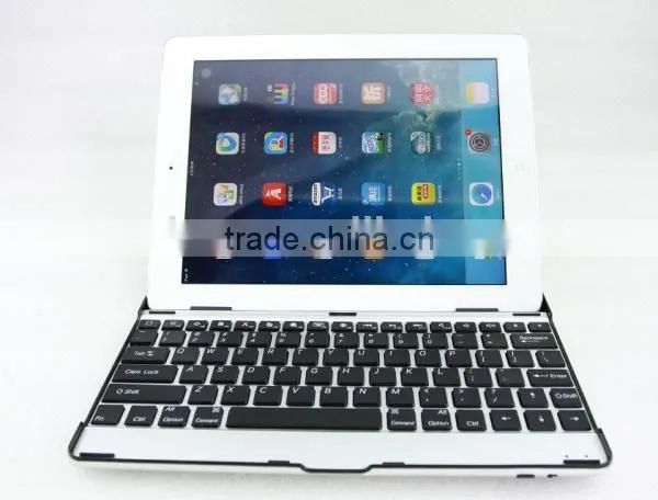 black white Aluminum Bluetooth Wireless Keyboard Case Cover for Apple New iPad 4 3 2+bluetooth wireless keyboard
