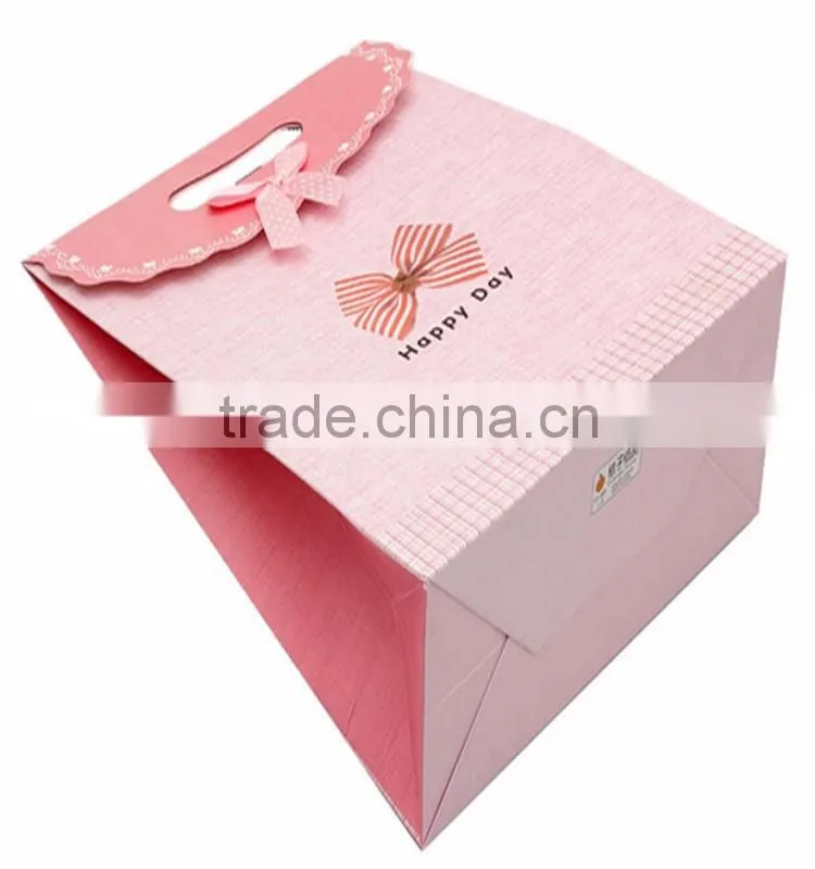 Handmade art paper 4C printing packaging handled paper bags