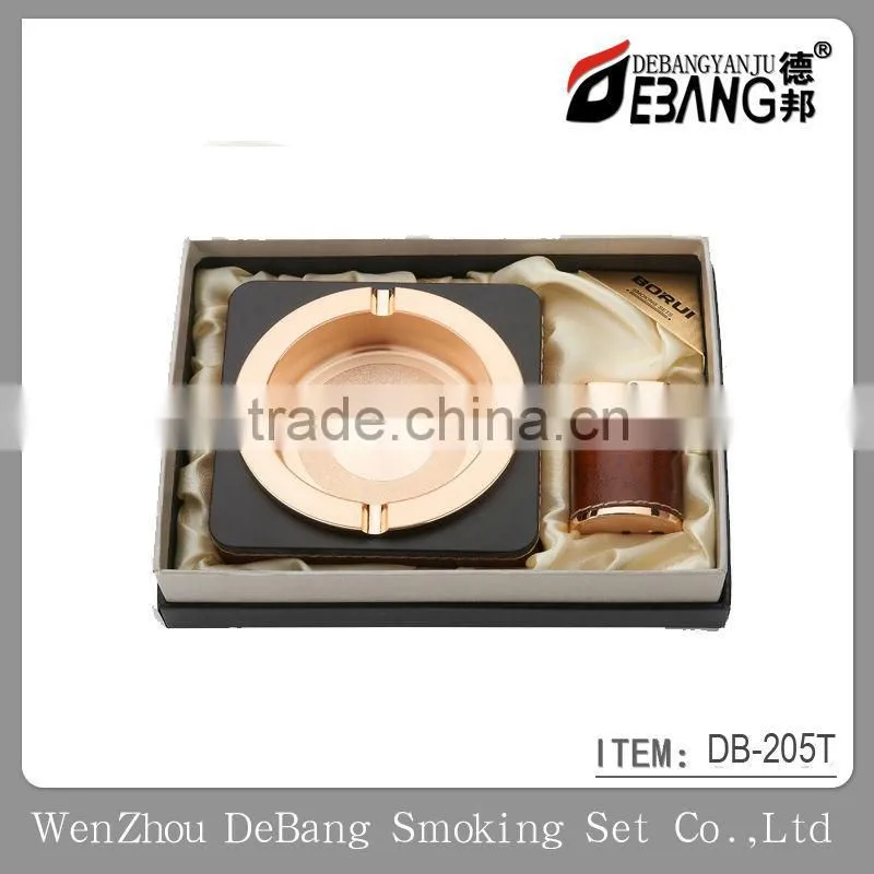 Portable Type and Metal Material ashtray and lighter gift sets