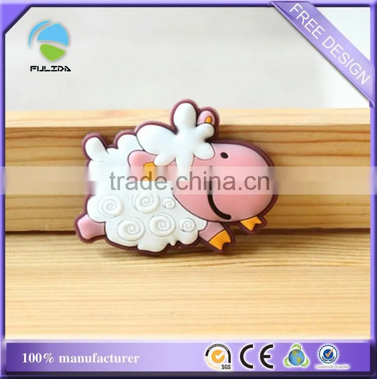 dairy cow soft pvc rubber embossed promotional fridge magnet