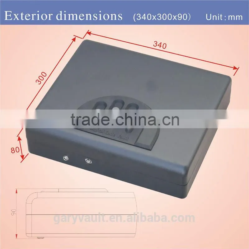 Wholesale- MD550 Micro Vault Digital Code Jewelry Car handgun pistol portable A4 file security storage steel Mini Safe Box