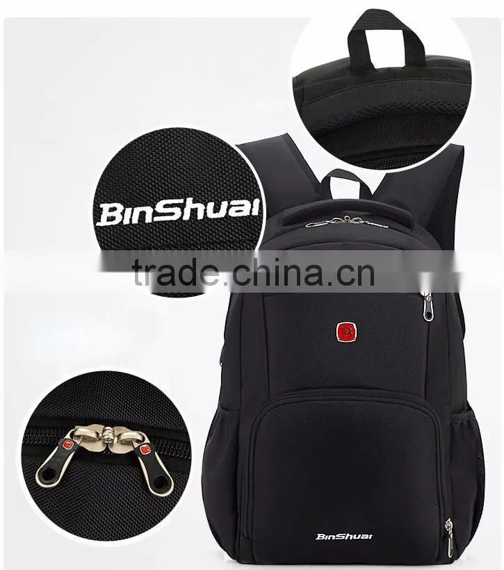 wholesale Best strong waterproof backpack Black nylon laptop backpack