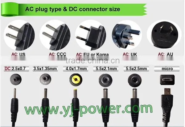 wall plug universal power adapter 9v 1a approved CCC CE UL FCC GS C-TICK PSE SAA KC BS