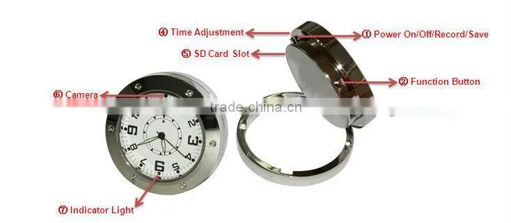 Alarm Clock Hidden Camera Motion Detection Mini Camcorder Clock 1280*960 4GB 3311B