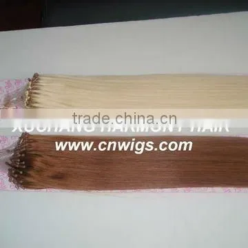TOP REMY micro rings loop wavy hair extensions