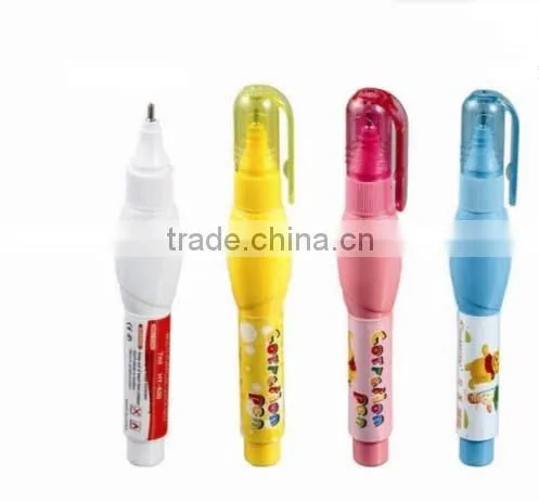 High quality color correction fluid 7ml correction pen in blister card(HY-630) wite-out liquid corrector