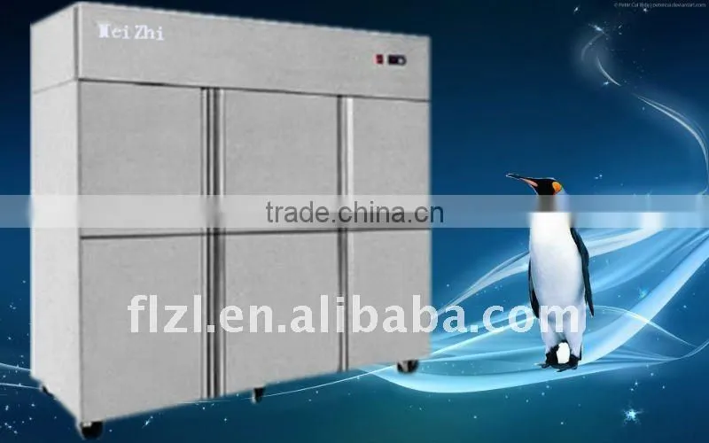 6 doors stainless steel refrigerator