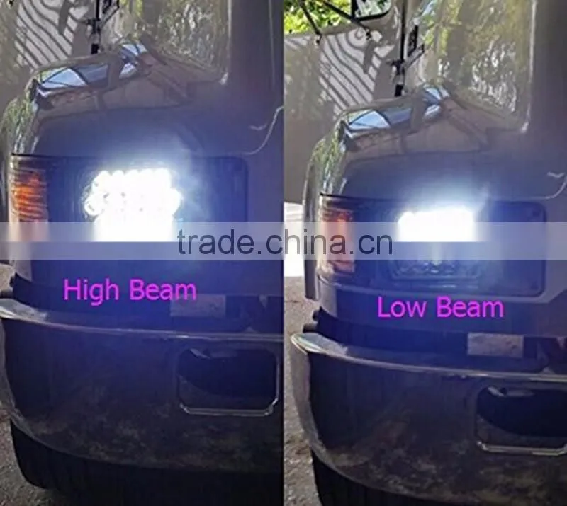 Rectangular 4x6 Inch LED Sealed Beam Headlight Bulb Replace HID Projector lens Fit For Trucks Peterbilt Kenworth FREIGHTLINER