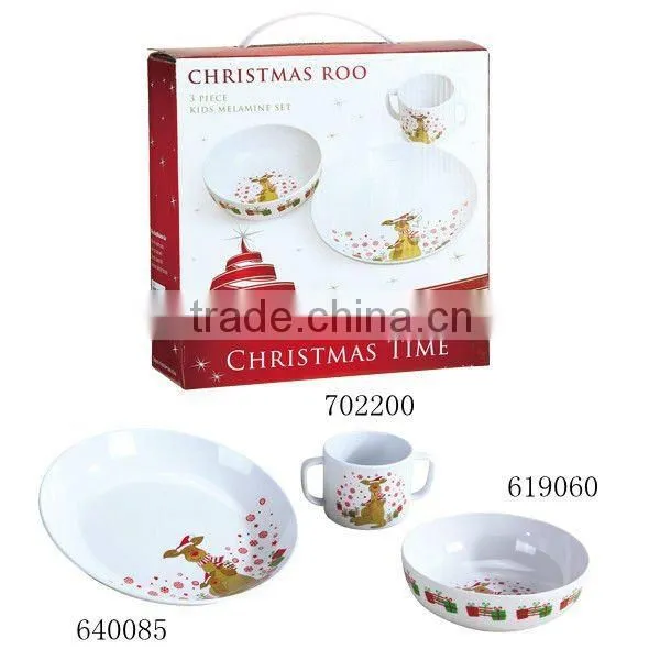 Charming design heat resistant kid christmas melamine dinnerware set