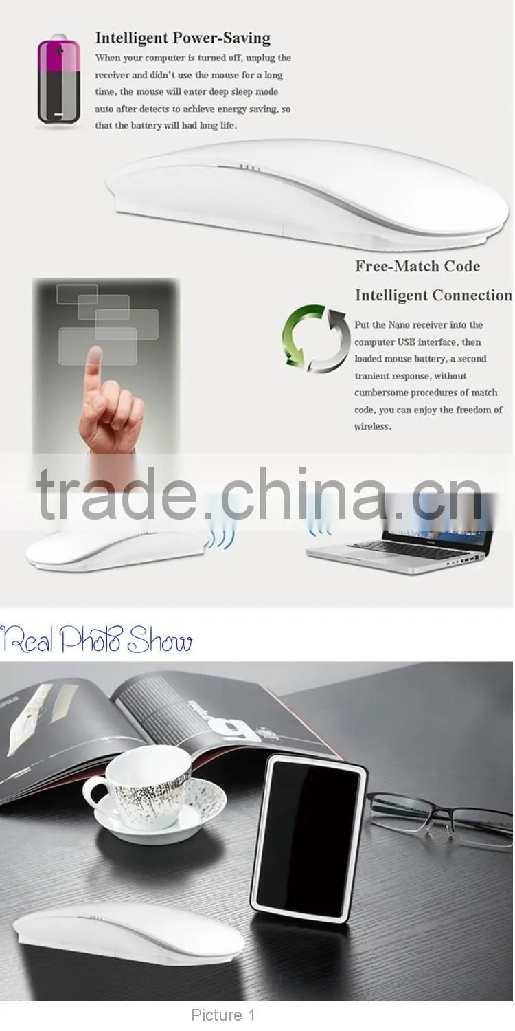 Gift Item Wireless Touch USB Mouse/ Latest Computer Flat Mouse For Apple Ipad Air