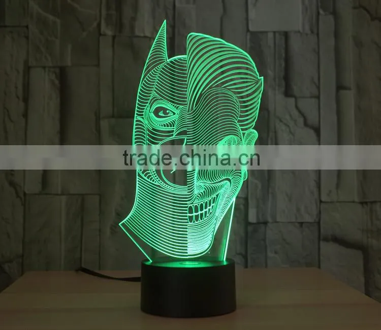 double-faced shape led night light lamp 3d acrylic illusion table touch night light for children kids baby led lamp