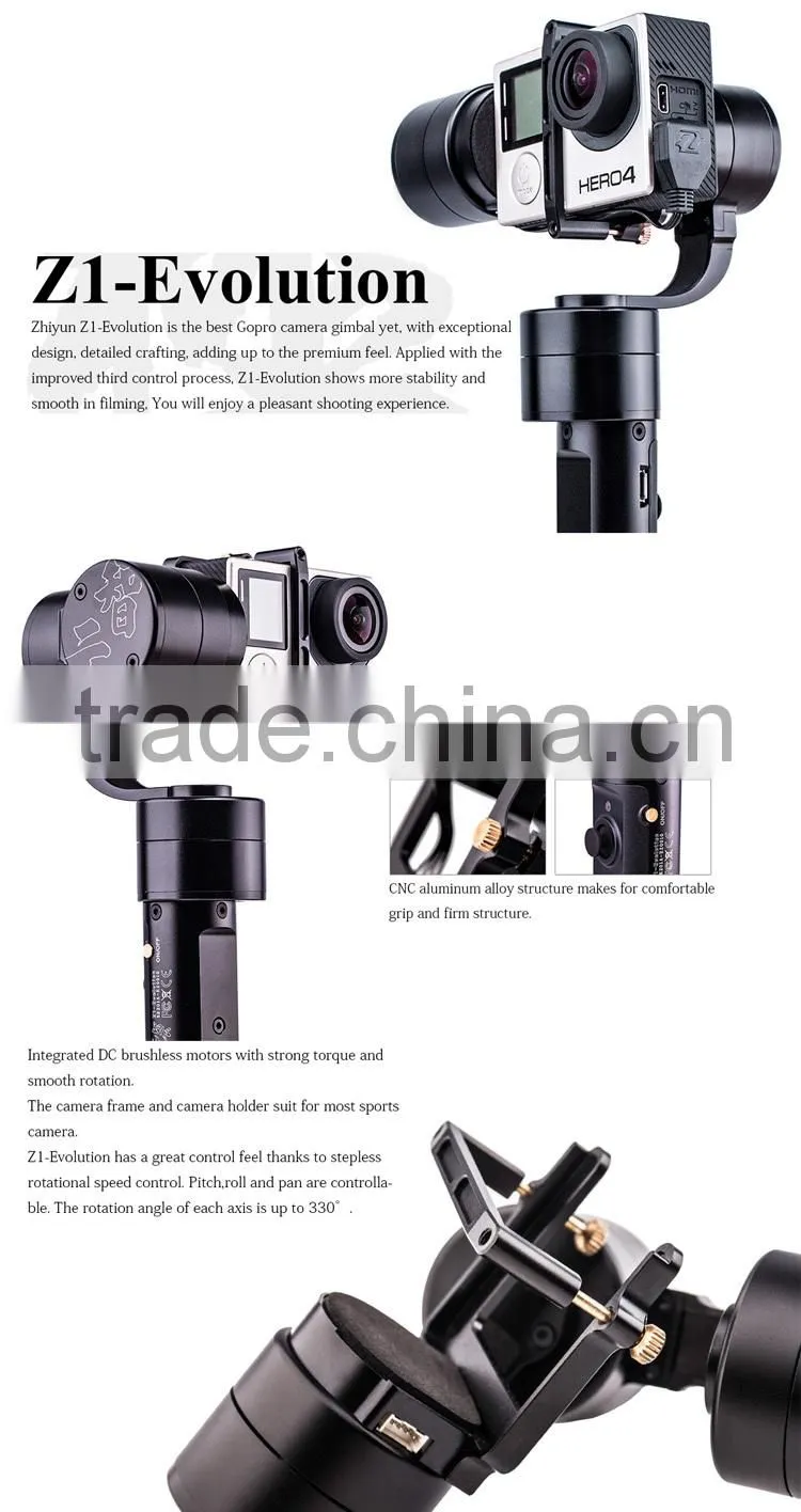 Three modes handheld gimbal stabilizer for go pro.