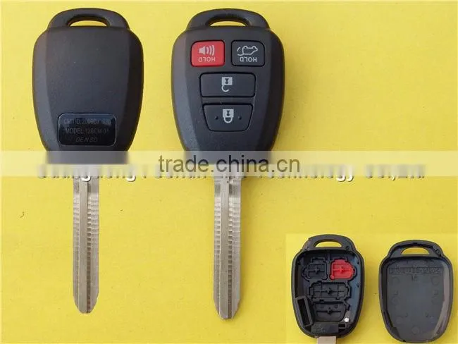 Replacement key 3+1buttons Toyota remote car key fob shell with sticker and no logo