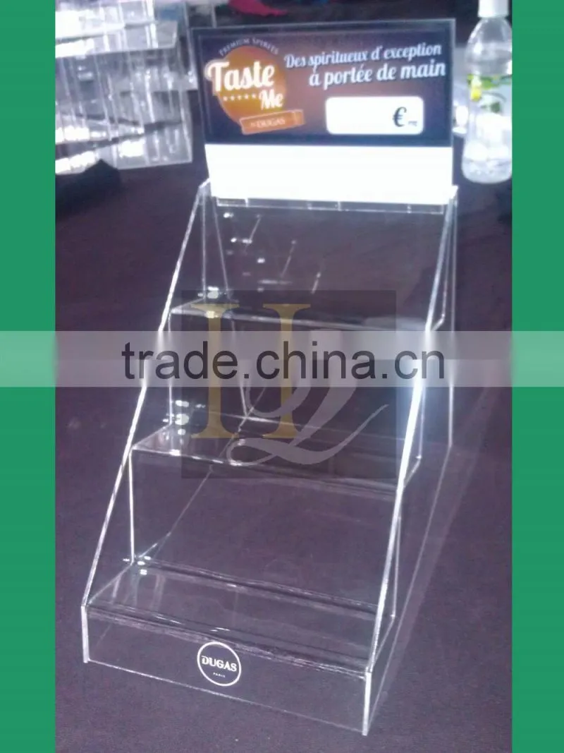 custom 3 tier acrylic makeup display stand/3 step cosmetic display rack