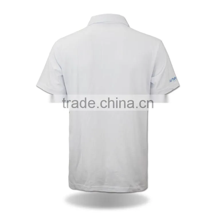 embroidered white golf polo shirt