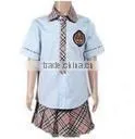 Grommet Belted School Girl Dress School Uniform
