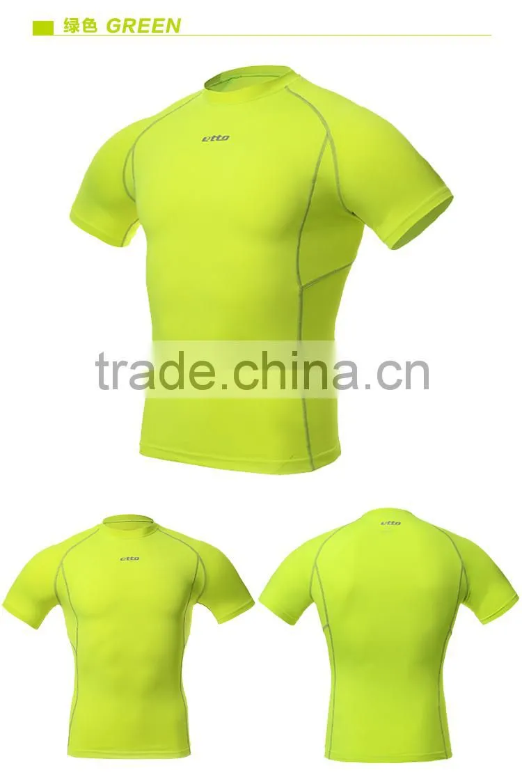 2015 Custom Logo Compression Shirts Training Shirts Dri Fit Running Shirt for Men