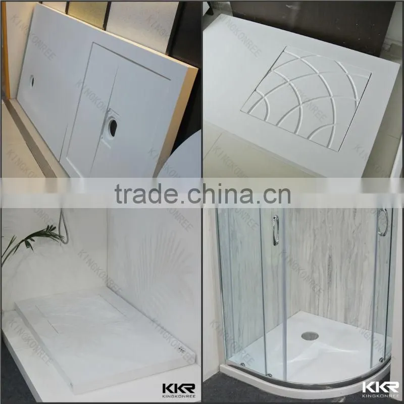 Round bathroom shower tray, polymarble shower base