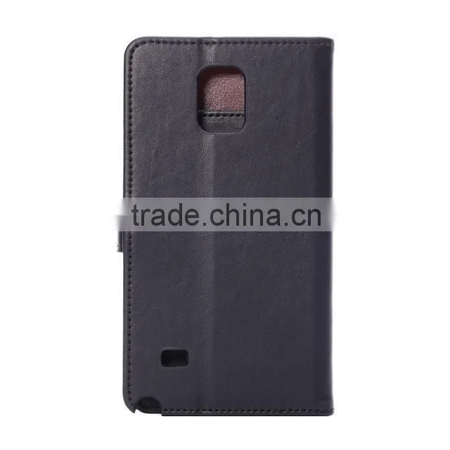 High quality mobile phone case from china supplier, pu leather wallet case for samsung galaxy note 4 mobile phone D0155